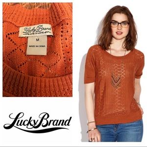 Lucky Brand “Adrianna” Short Sleeve Sweater Sz M
